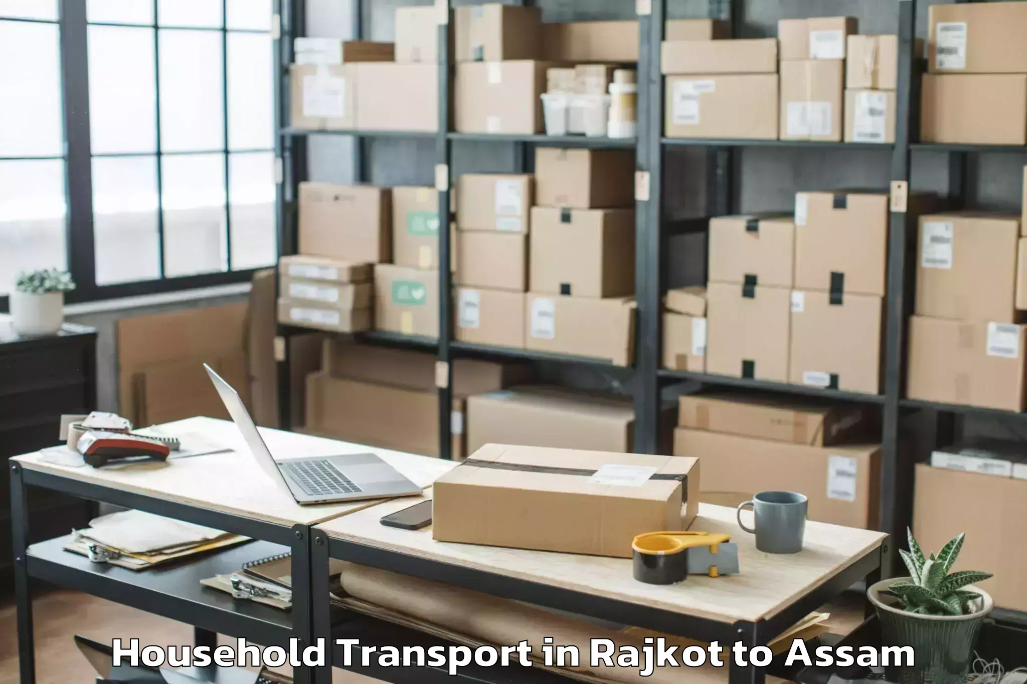 Professional Rajkot to Tengakhat Household Transport